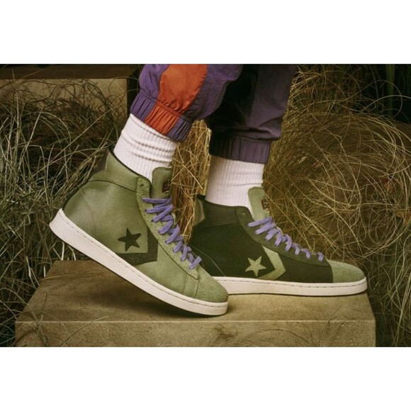 Converse Pro Leather Mid Black History Month Sequoia/Egret Sz9 168273C Shoes NIB